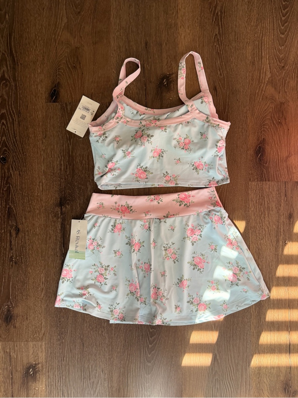 Floral Pink & Light Skort Set - Picture 2 of 4